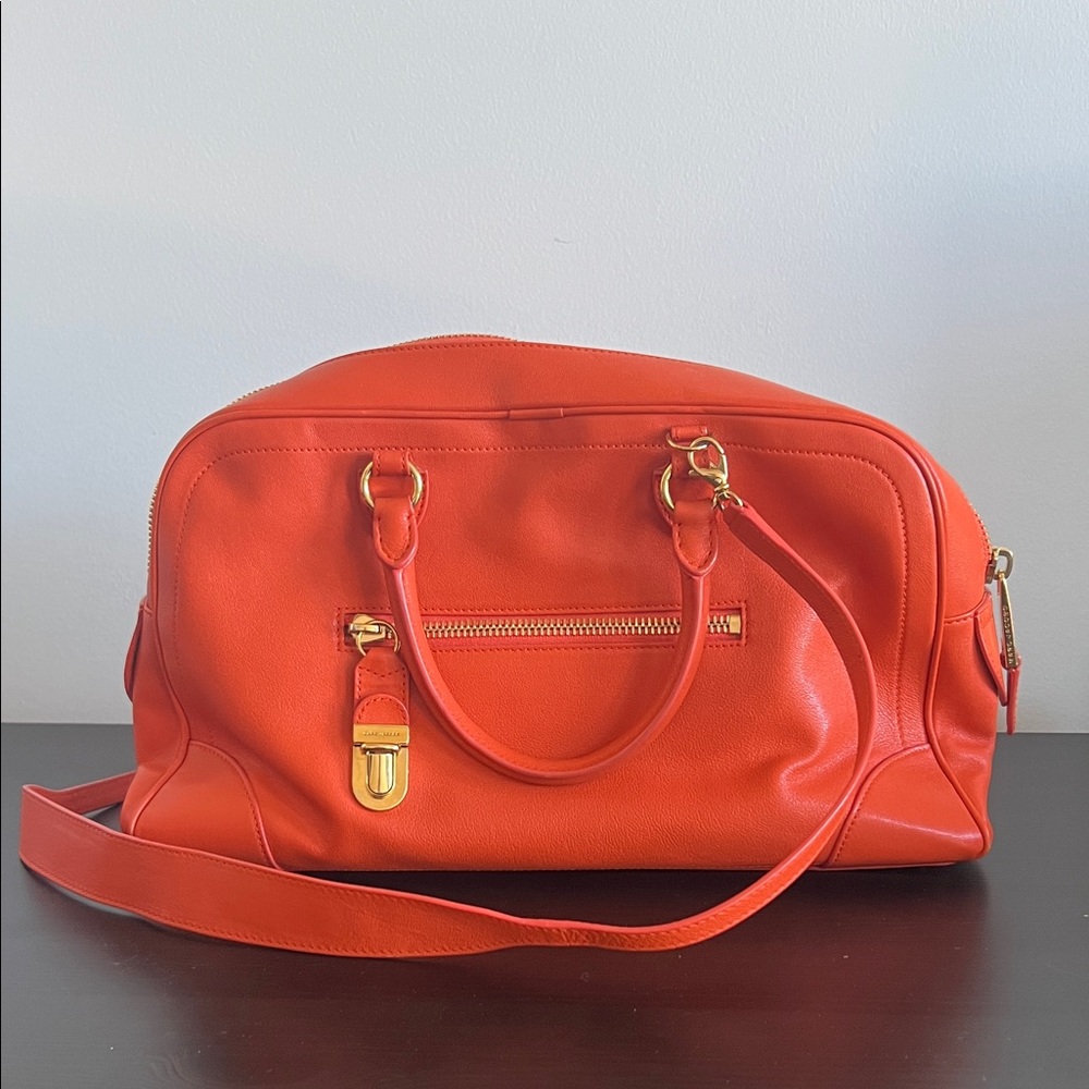 Marc Jacobs Orange Handbag with Gold Hardware
